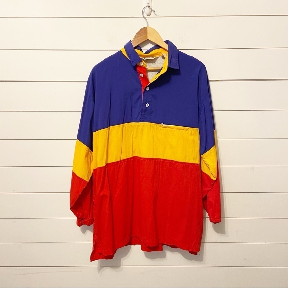 L.L.Bean | Men’s Vintage Color Block Pull Over Nylon Top Size Medium